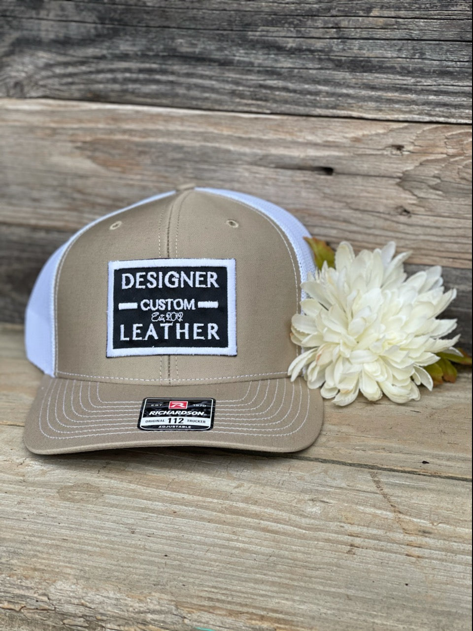 Custom Leather Patch Richardson 112 Trucker Hat – Tailored Cap Co