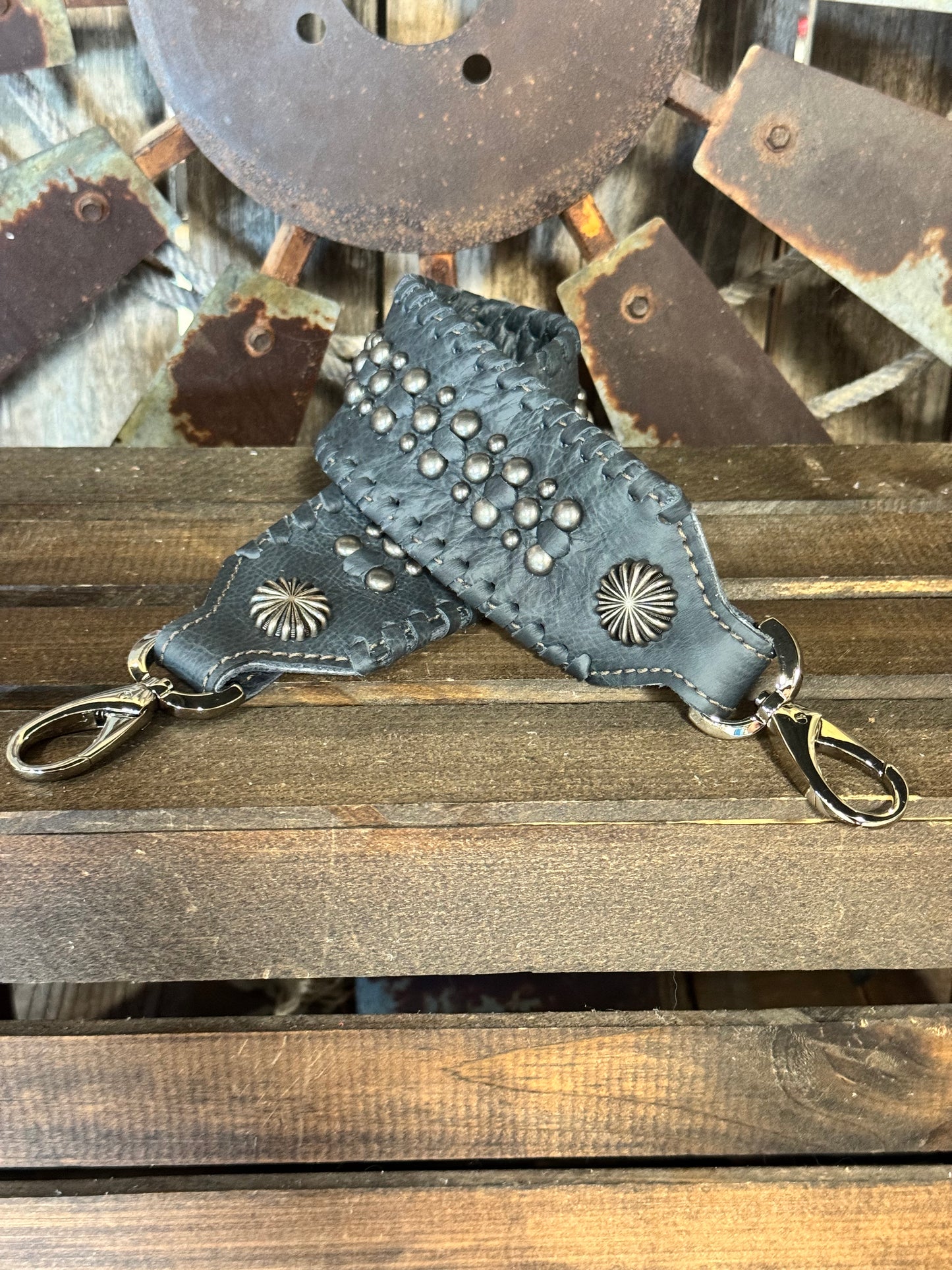 Denim Boujee Shoulder Strap w/Silver