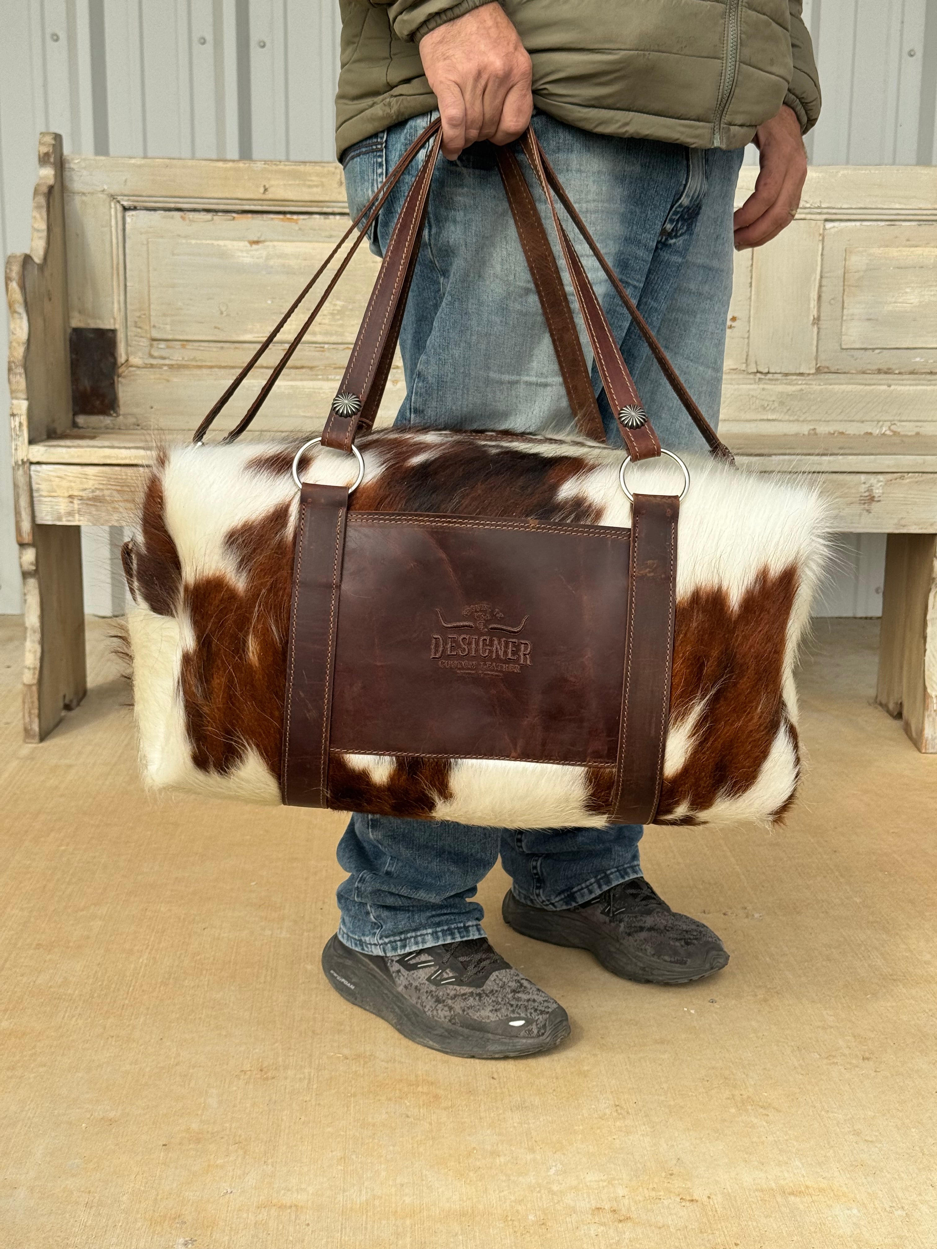 Large Fluffy Tri Color Duffle Bag