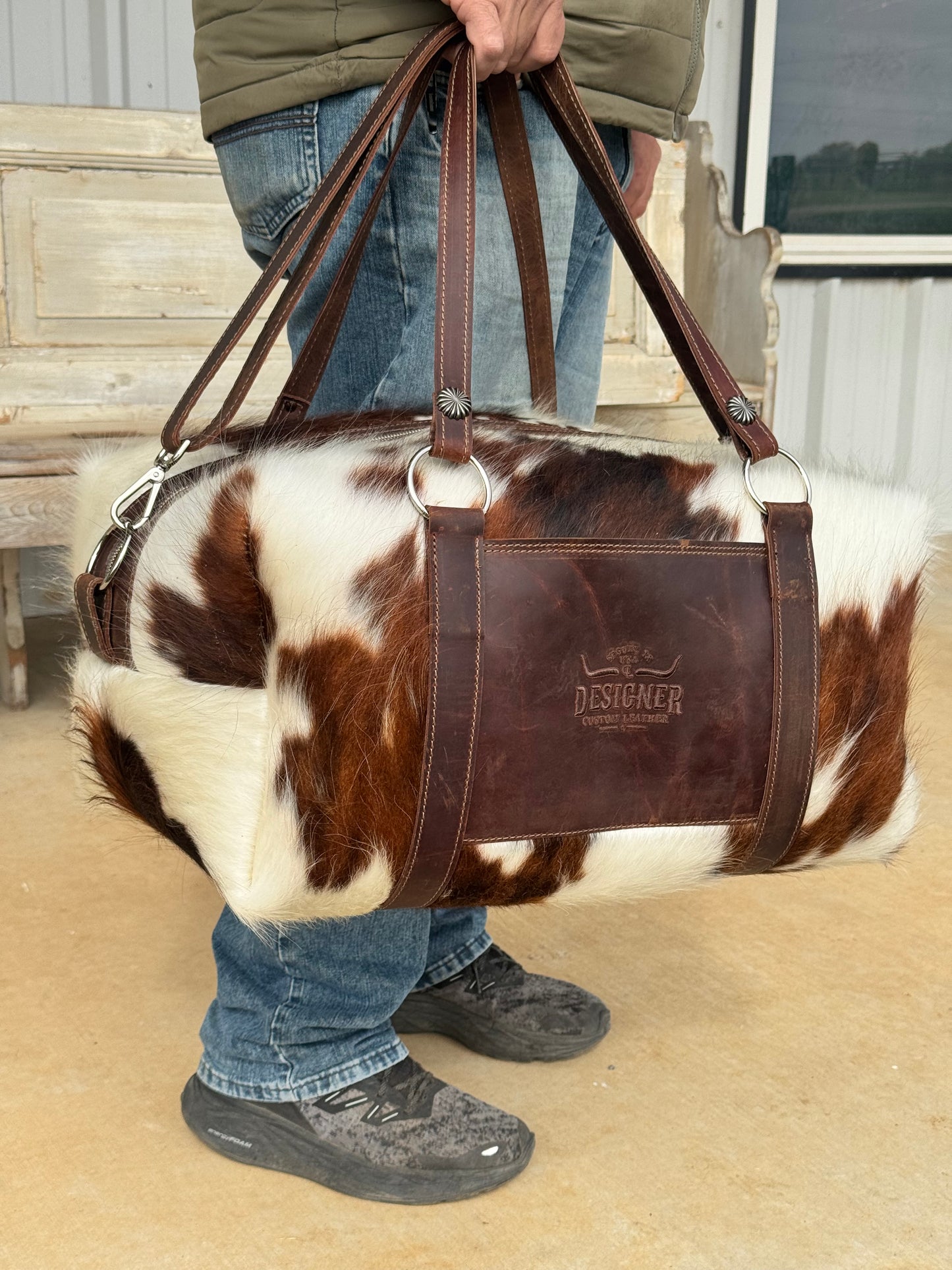 Large Fluffy Tri Color Duffle Bag