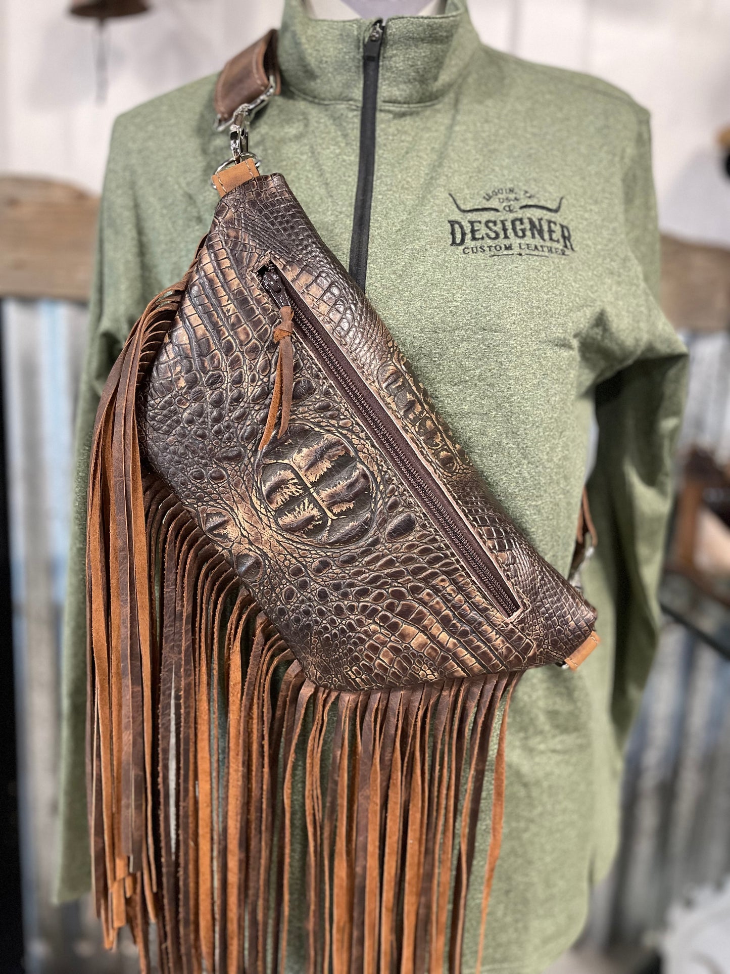 Brown Croc Sidesaddle