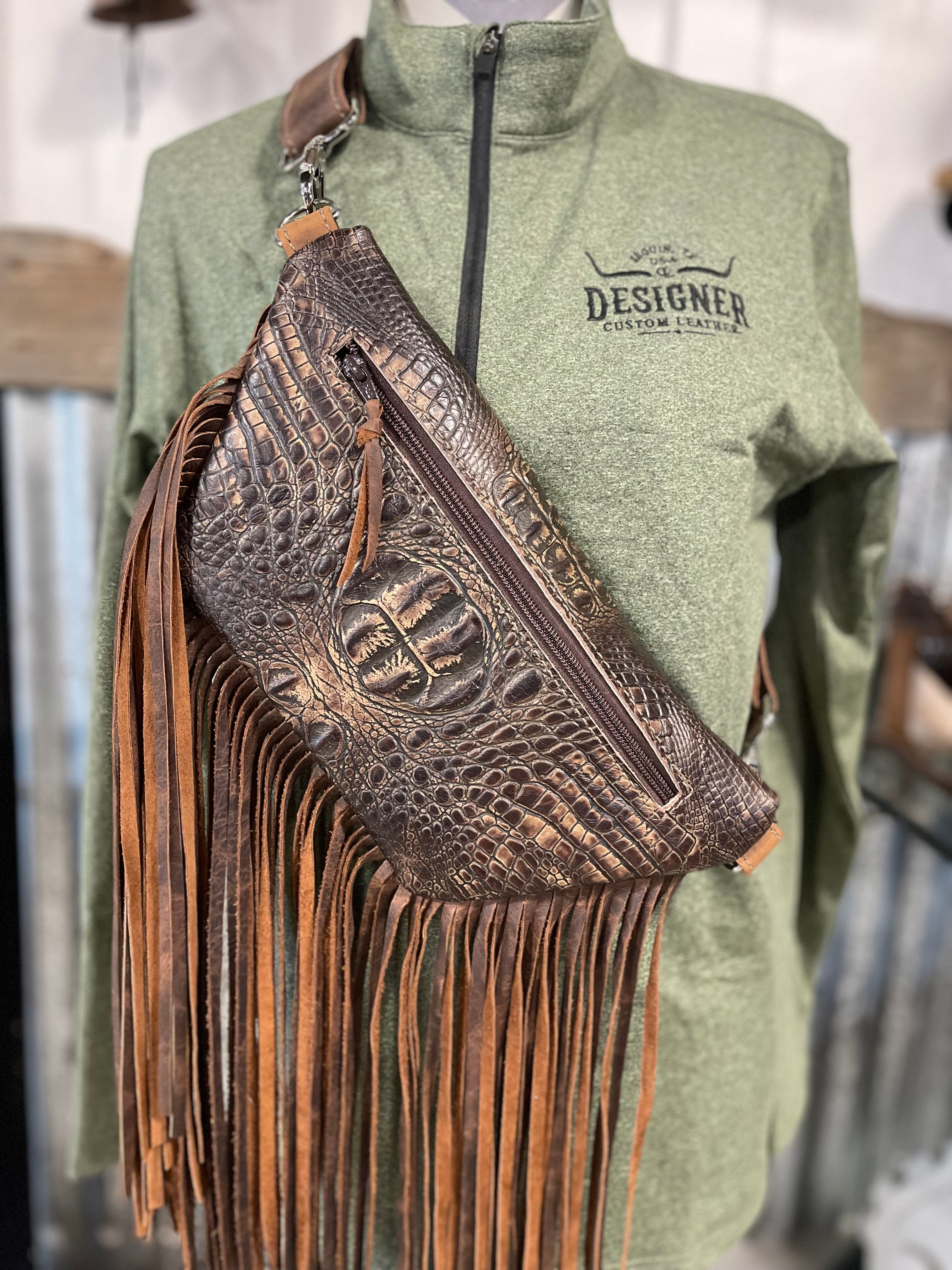 Brown Croc Sidesaddle
