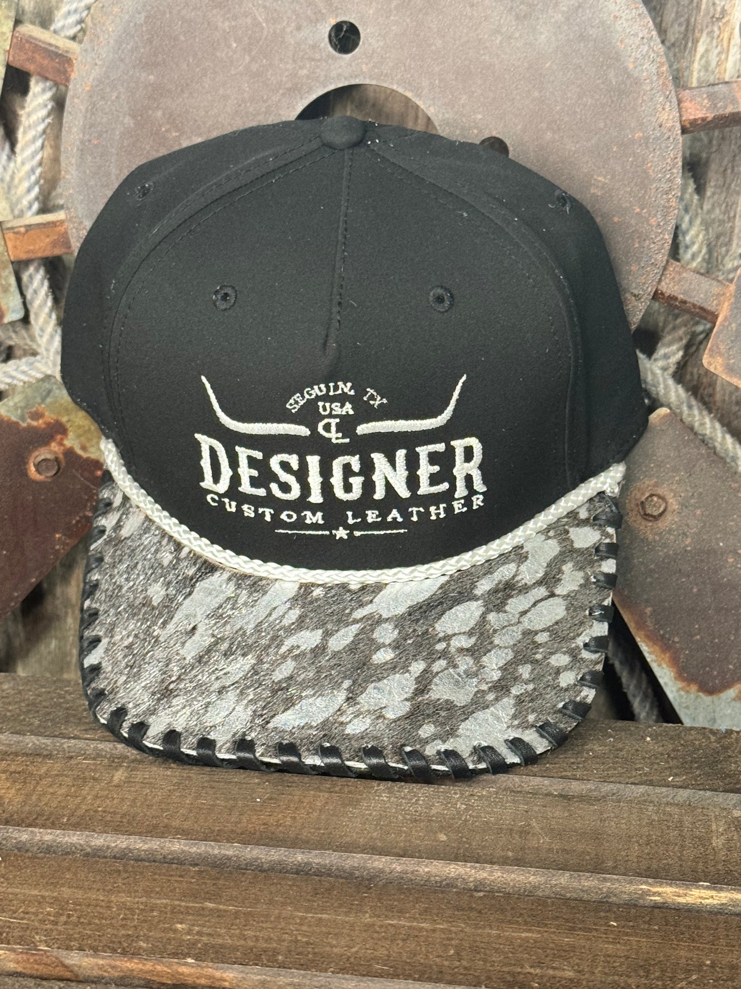 Black with Silver Acid Wash Hat