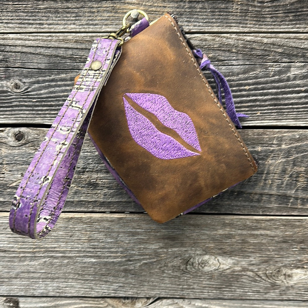 Small Purple Lips Makeup Bag