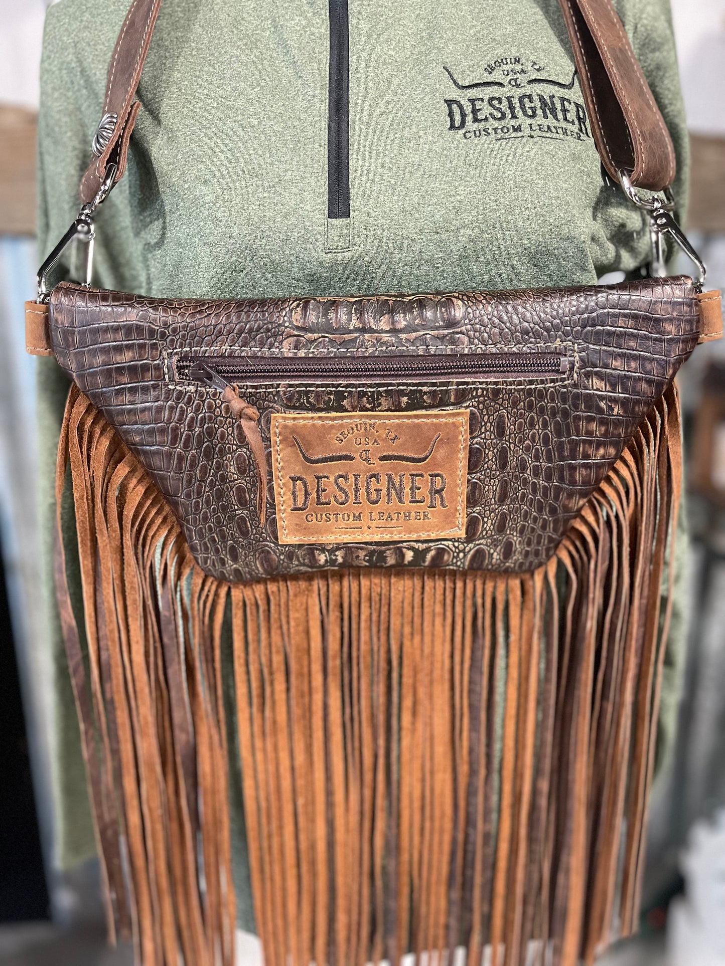 Brown Croc Sidesaddle
