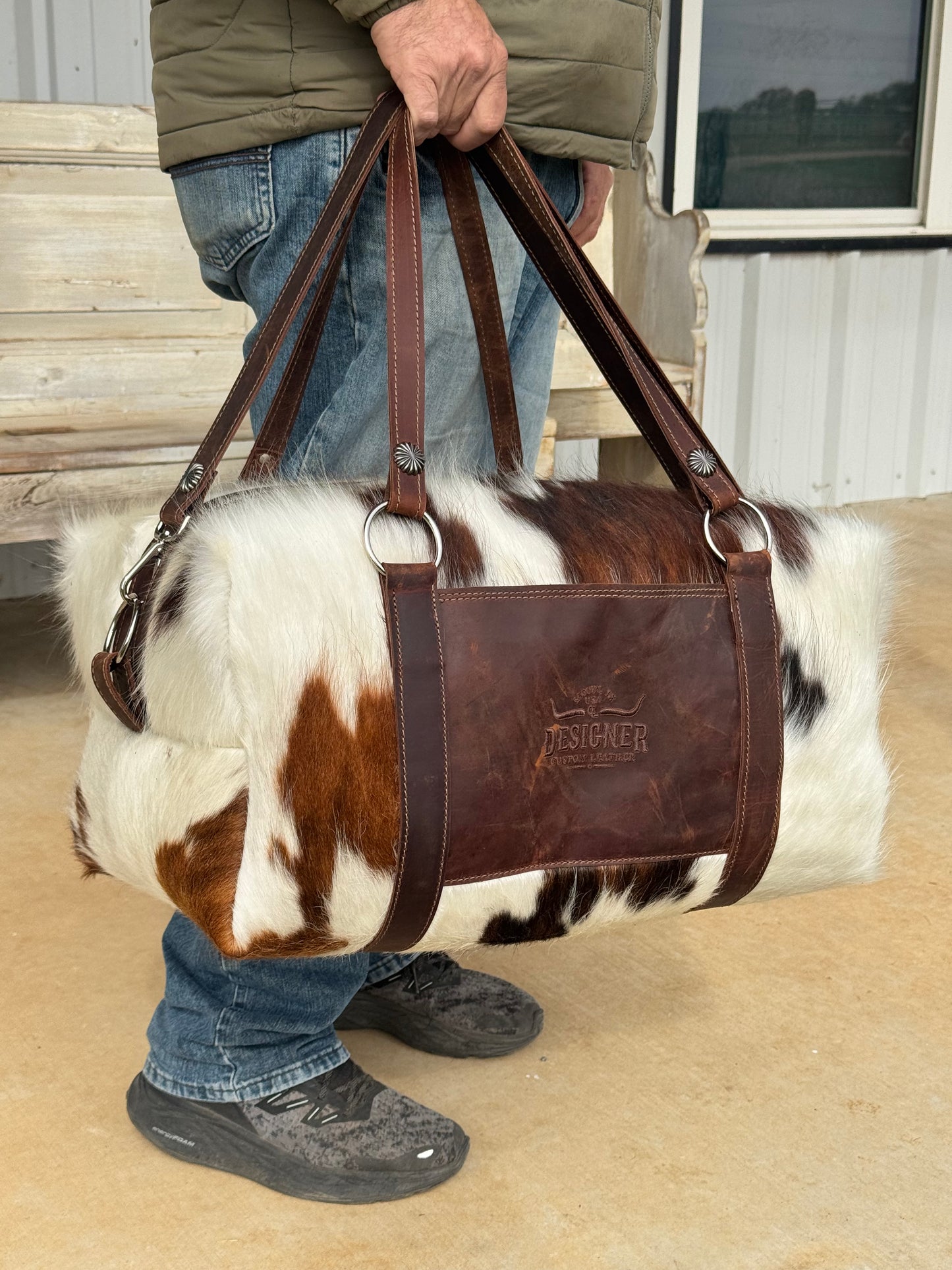 Large Fluffy Tri Color Duffle Bag