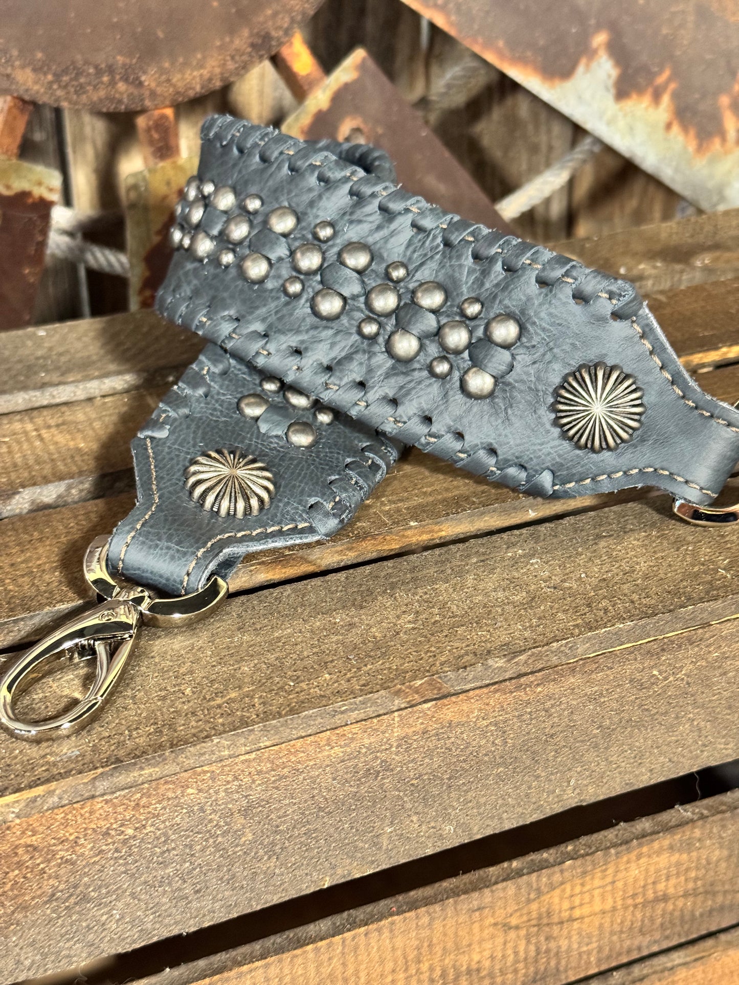 Denim Boujee Shoulder Strap w/Silver