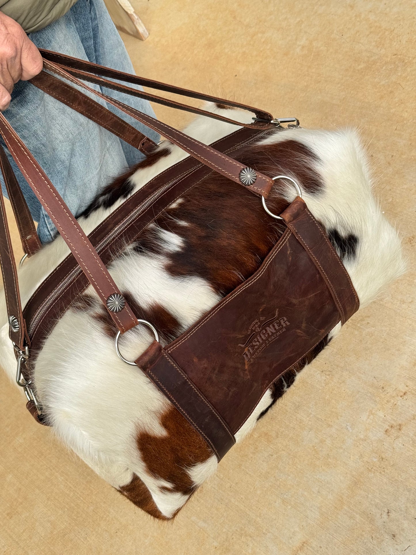 Large Fluffy Tri Color Duffle Bag