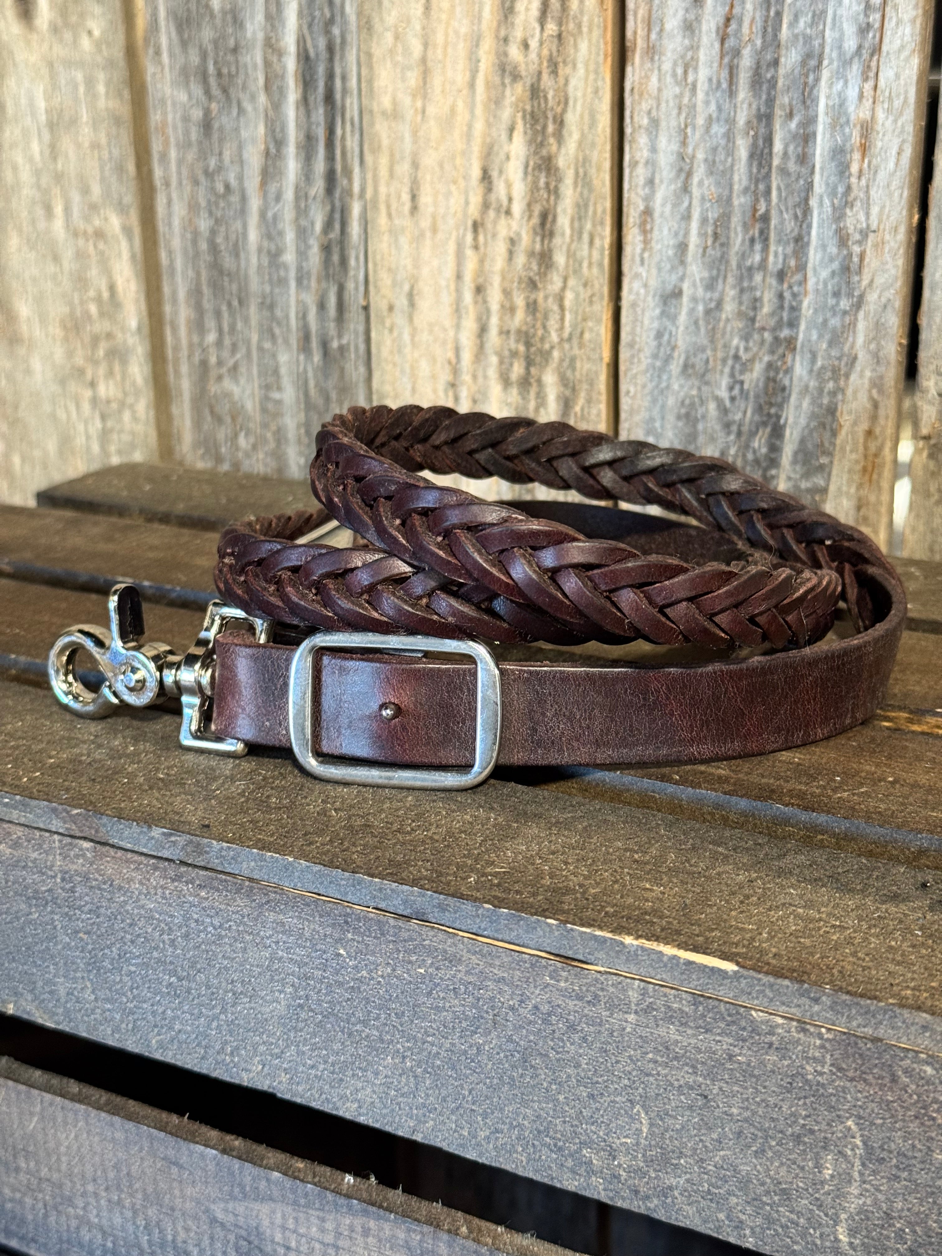 Brown Braided Crossbody Strap