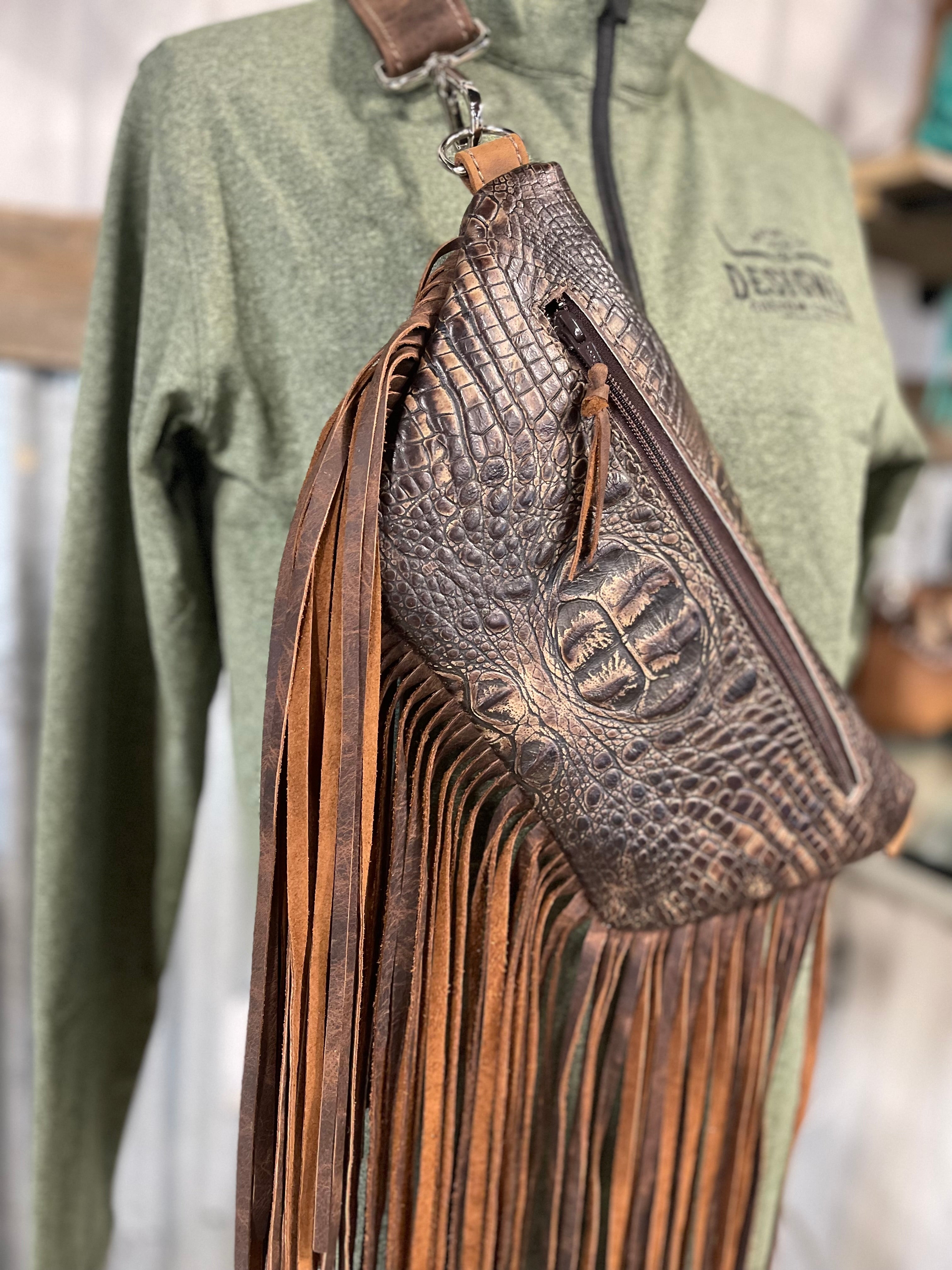 Brown Croc Sidesaddle