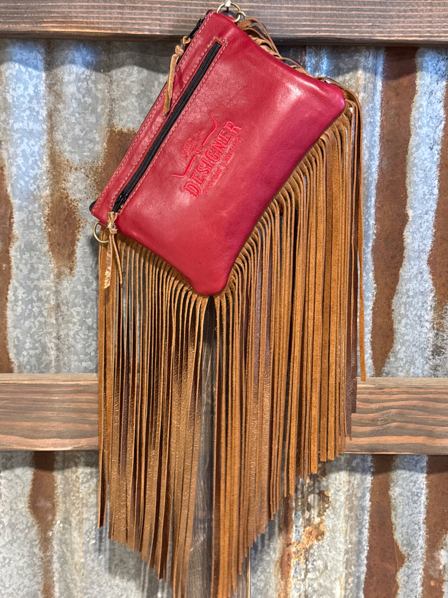 Red Laredo Mother Bucker Set with Fringe