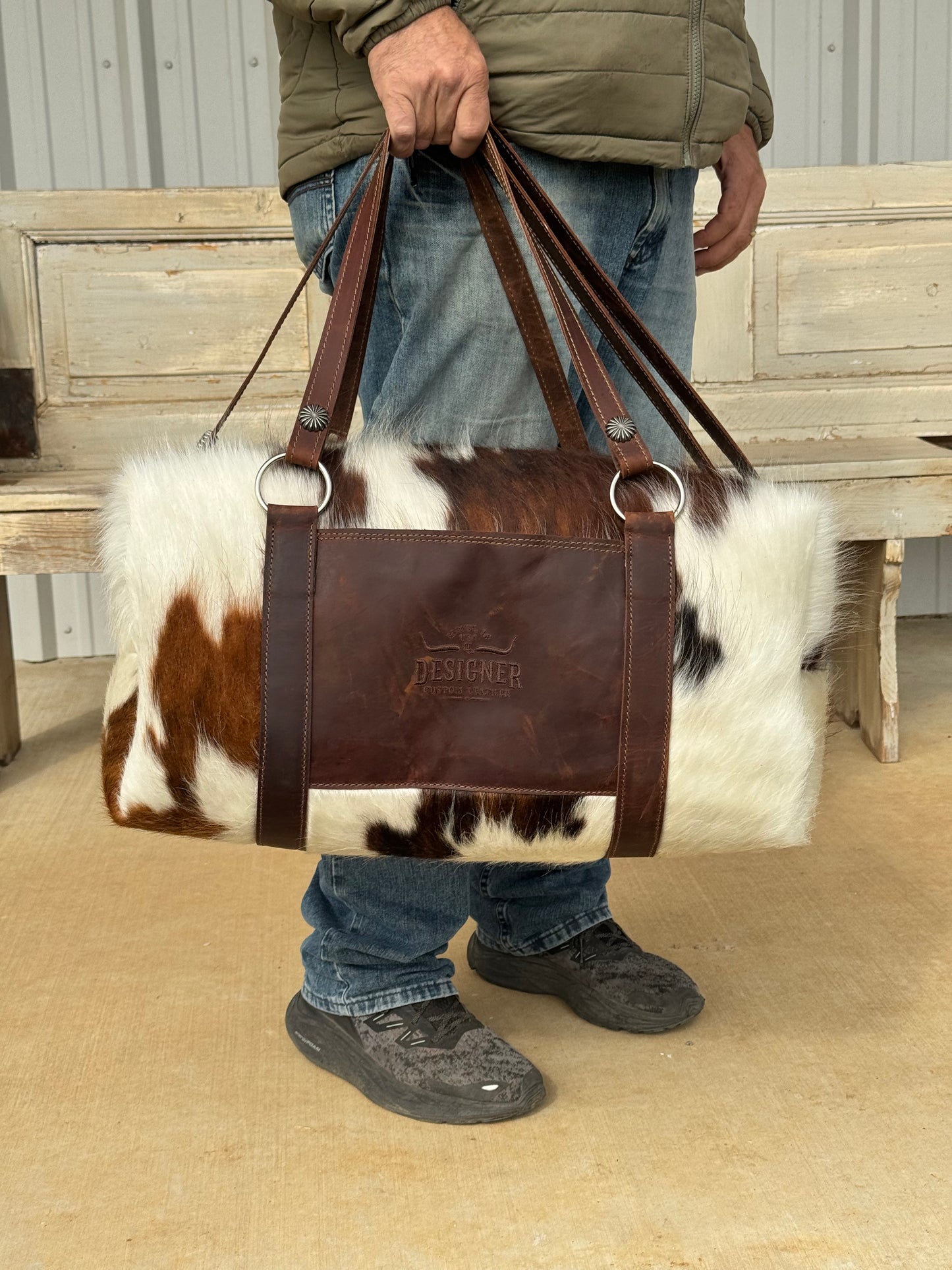Large Fluffy Tri Color Duffle Bag