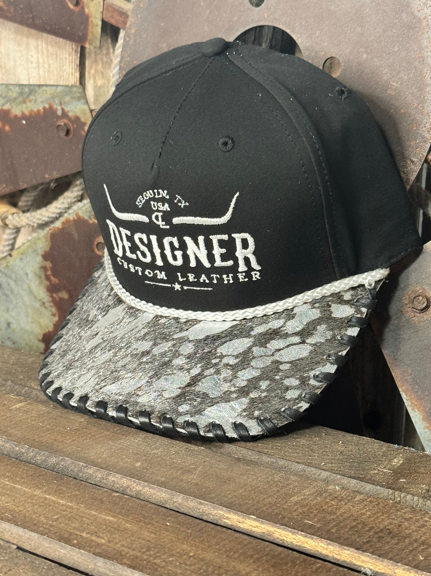 Black with Silver Acid Wash Hat