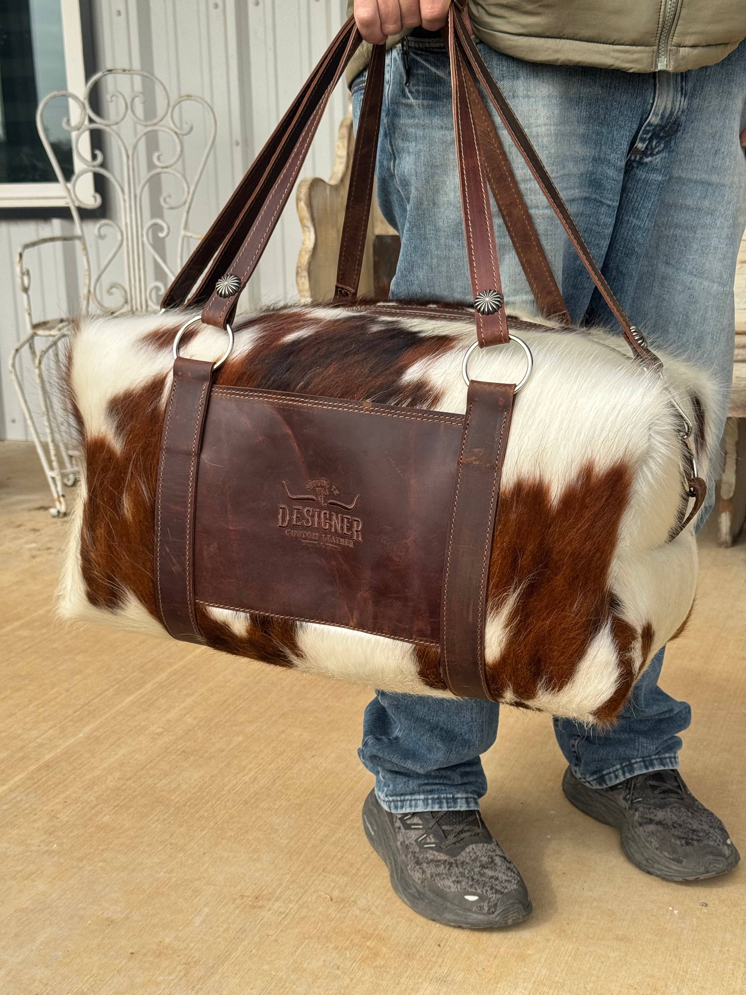 Large Fluffy Tri Color Duffle Bag