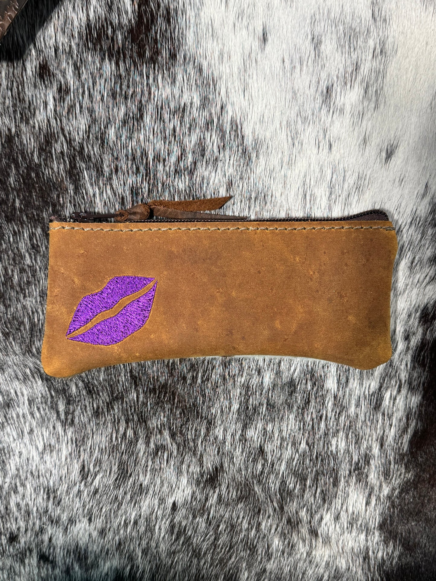 Purple Lip Cosmetic Bag