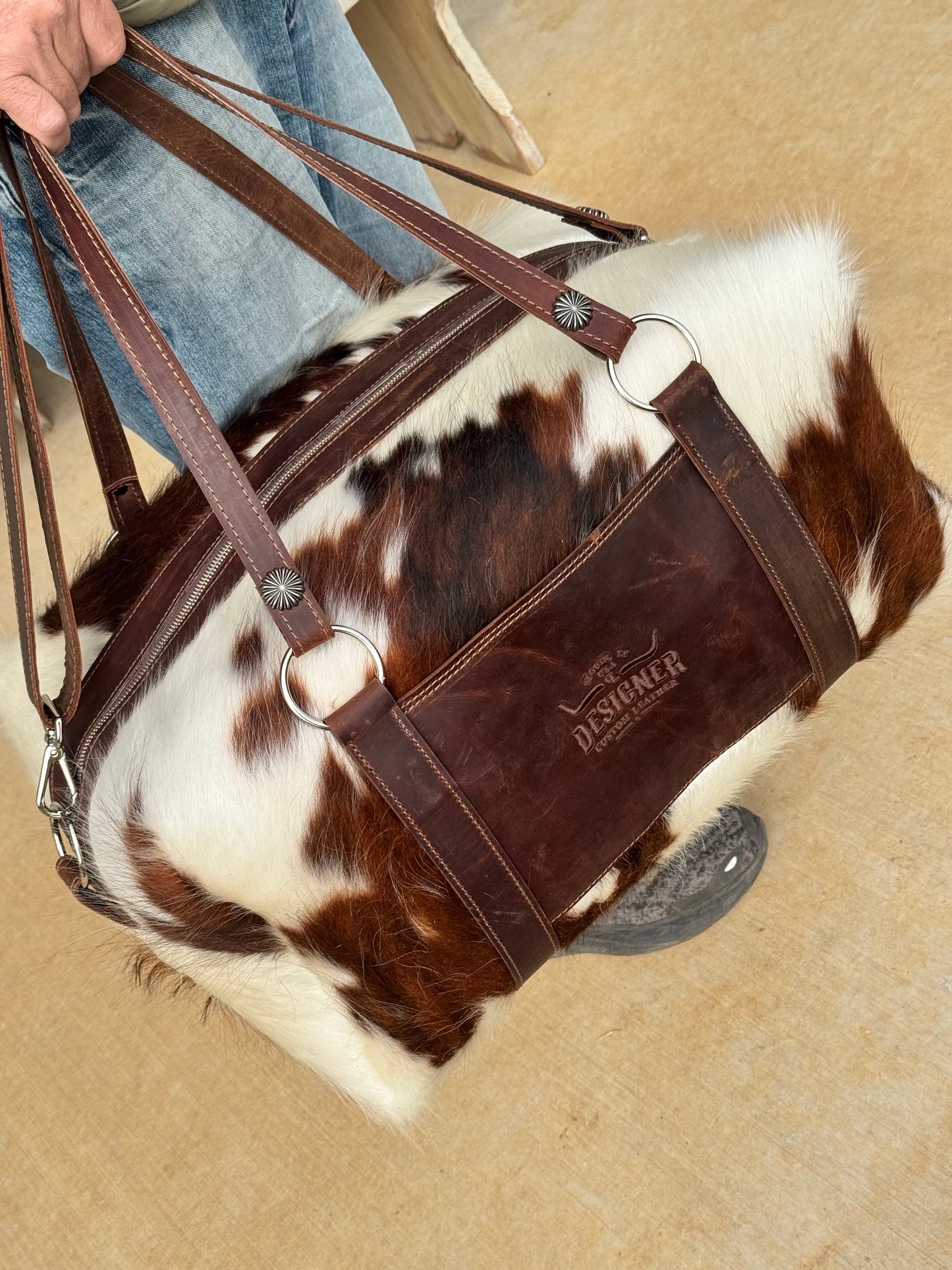 Large Fluffy Tri Color Duffle Bag