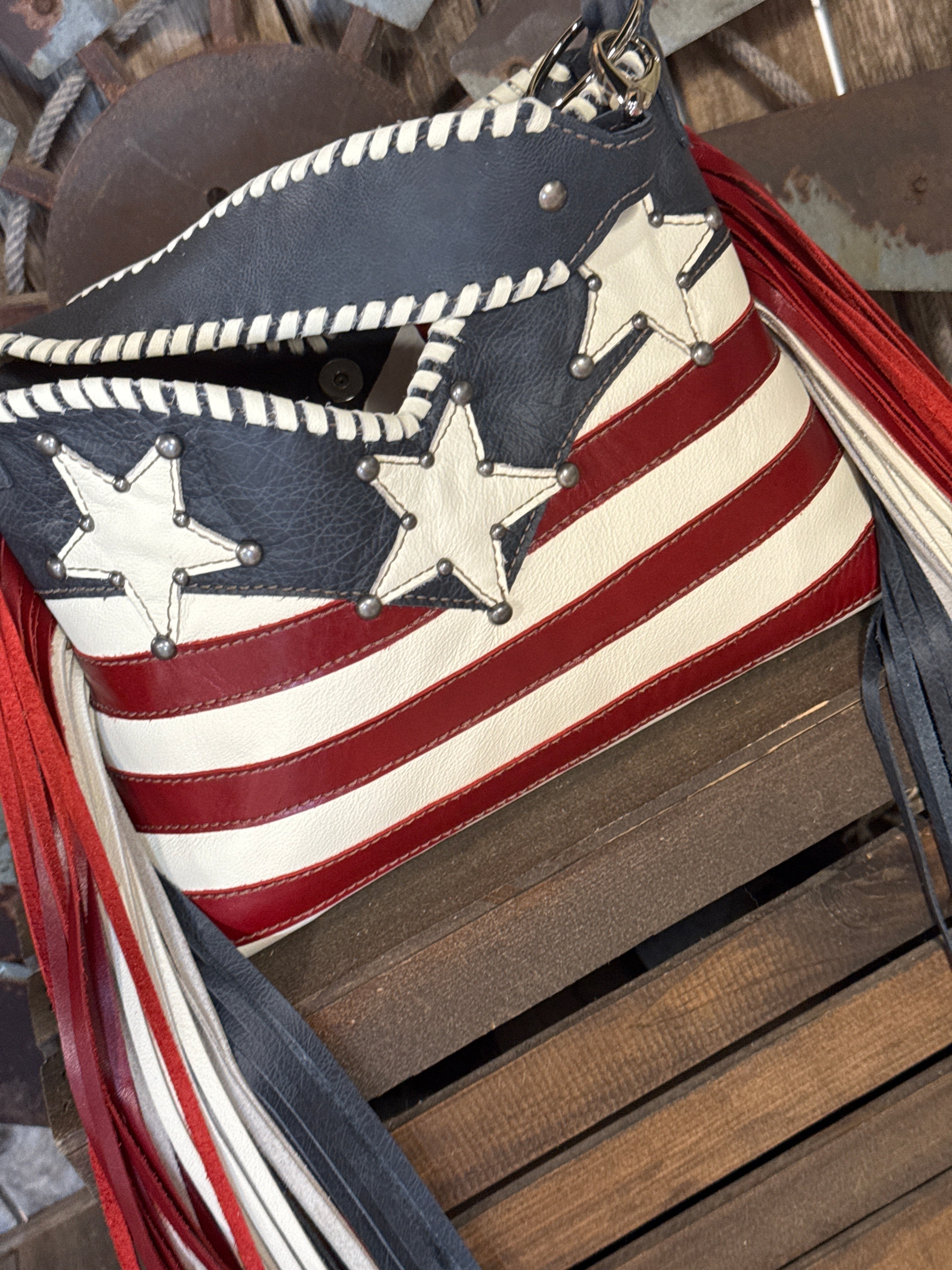 Small Boot Top USA w/Fringe