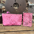 Small Pink Makeup Bag and Card Holder Set
