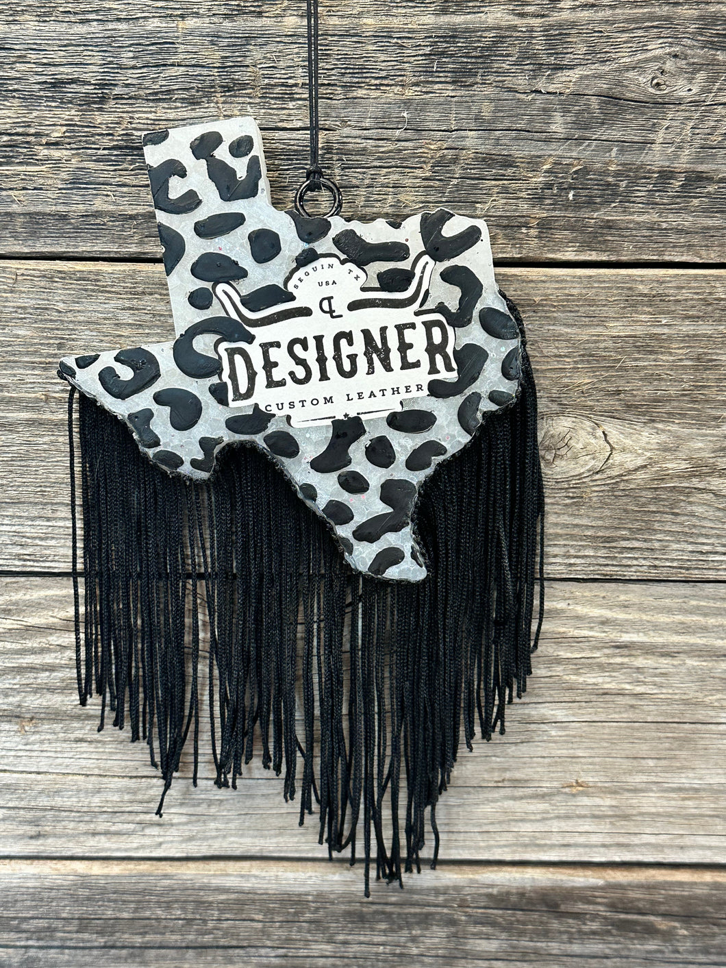 Black and White Leopard Freshy Black Ice Scent Designer Custom Leather