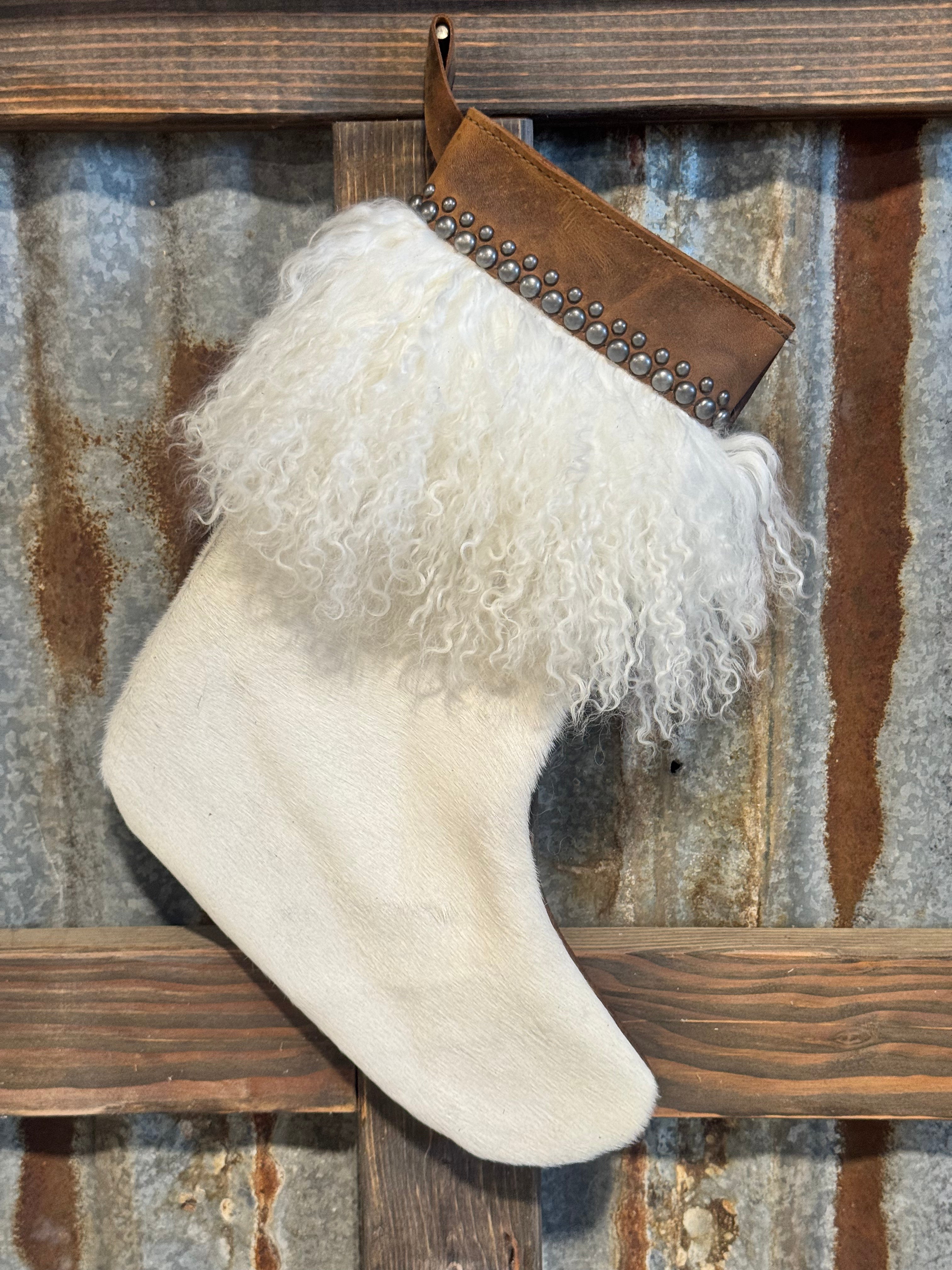 Christmas Stocking White Lamb