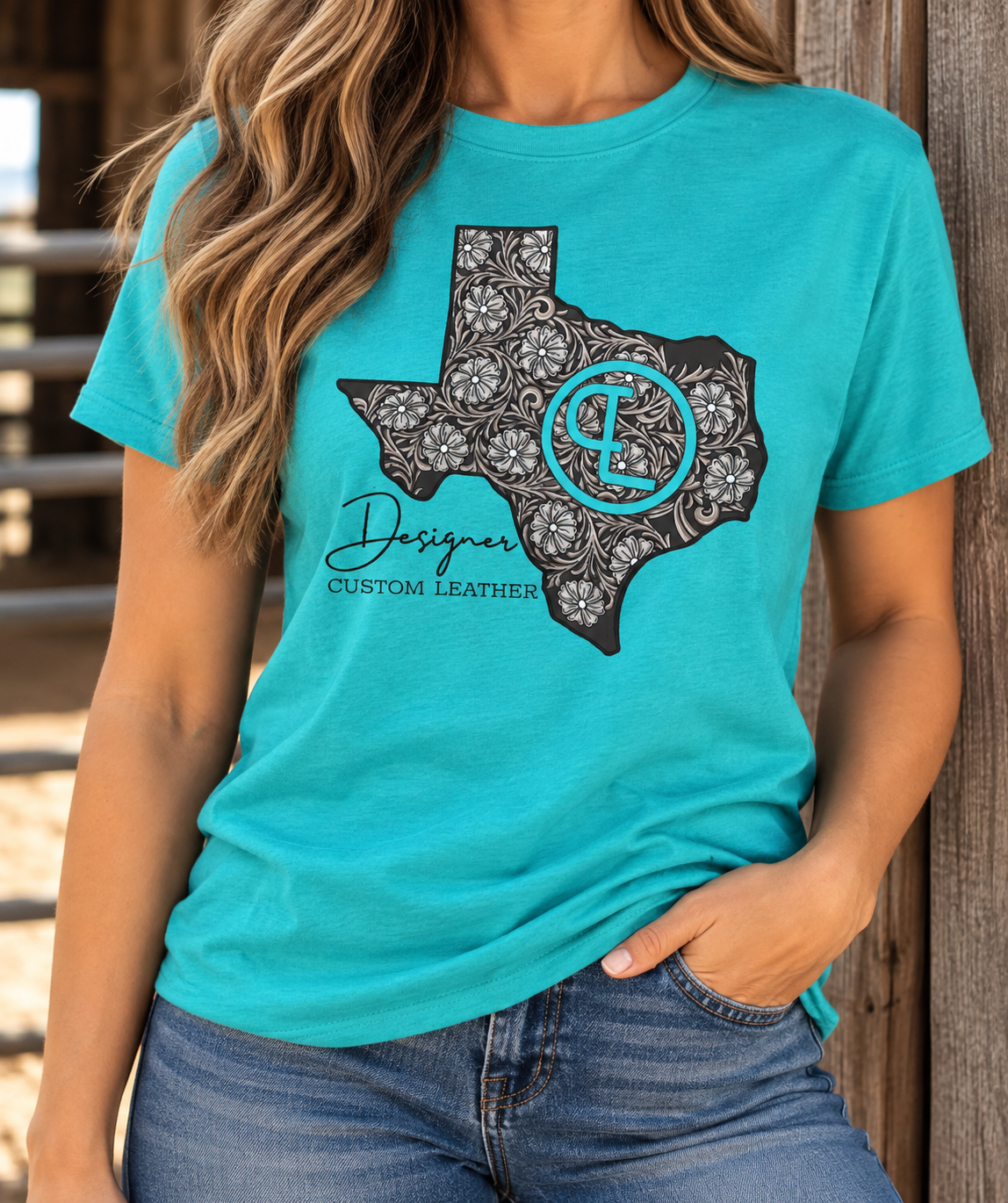 Turquoise Texas Logo T-Shirt