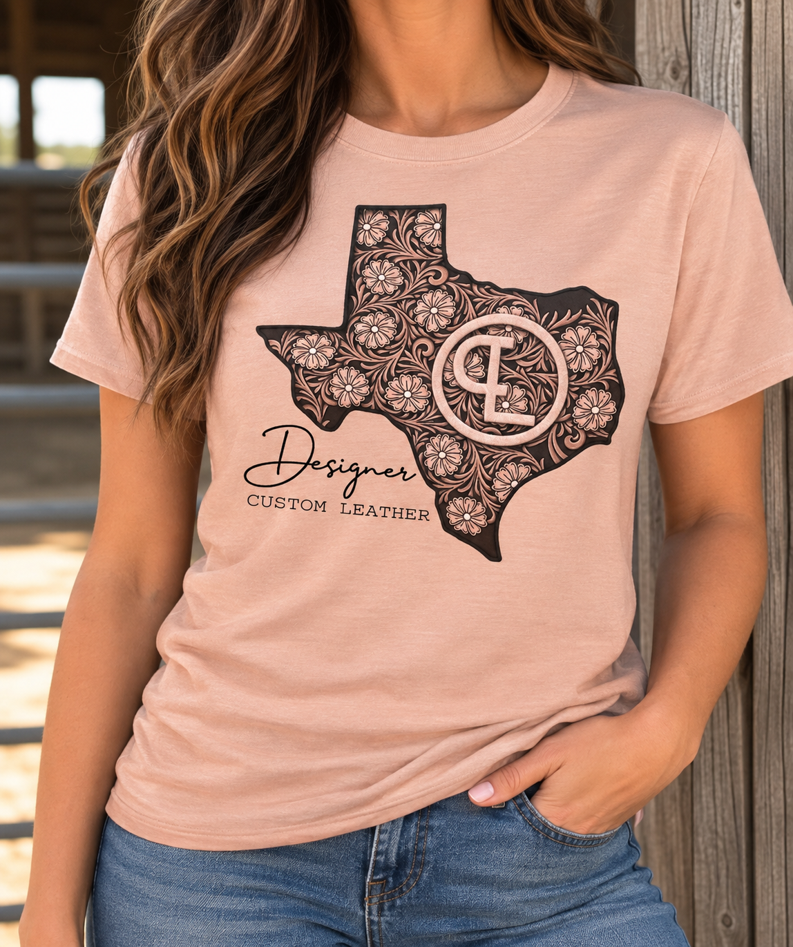 Peach Texas Logo T-Shirt