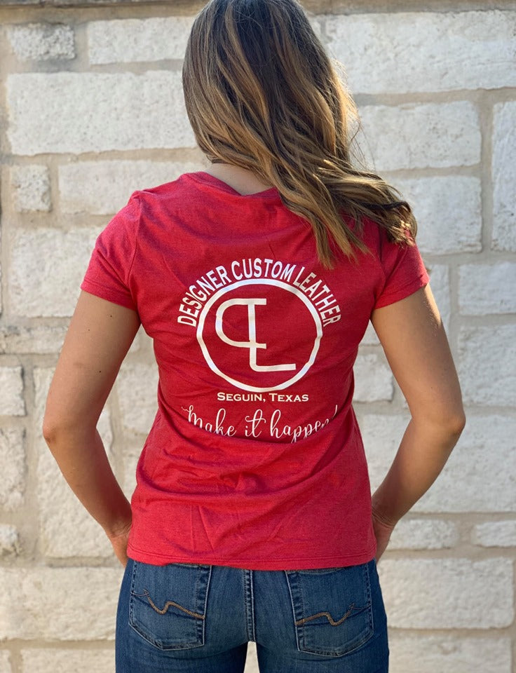 Women's Red and White T-Shirt